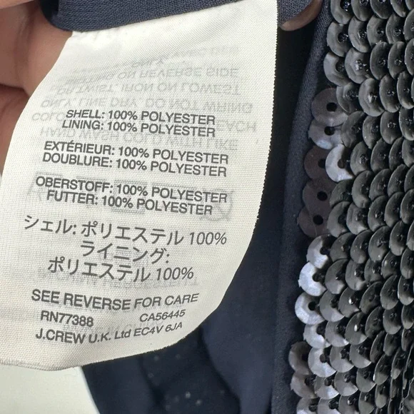 J Crew Sequin Party Dress Wedding Cocktails Navy Blue Womens 4 - Picture 6 of 8